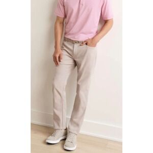Peter Millar Pants Mens 40x30 Tan Good Crown Sport Performance 5-Pocket Golf